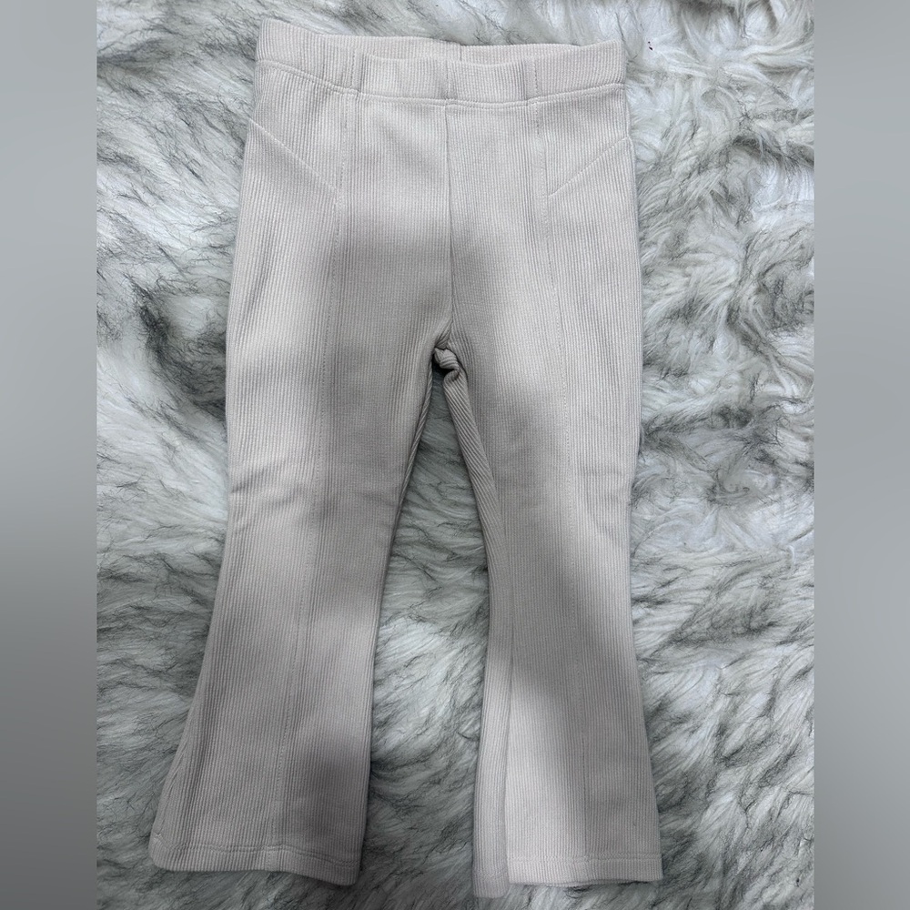 Zara Cream Ribbed Pants - Bell Bottom - Size 2T